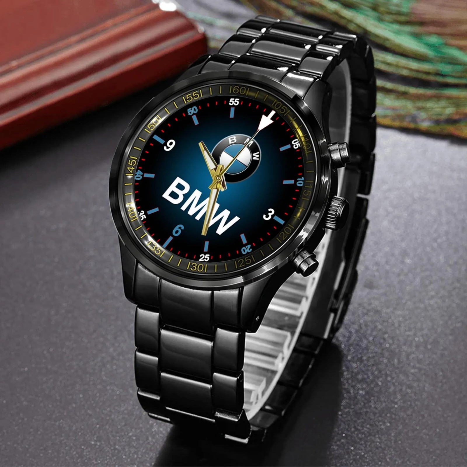 2016 BMW Logo New Dial Wristwatch Leather Band,metal Alloy Case Gift
