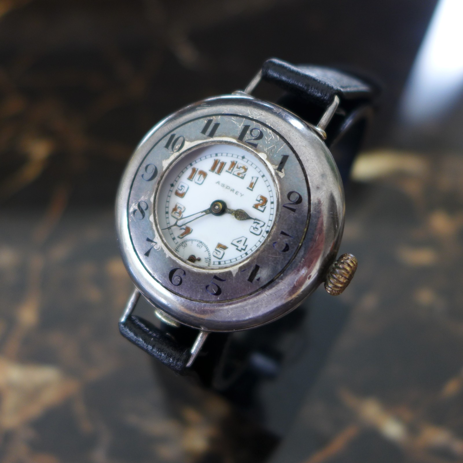 A WW1 1917-18 BRITISH MILITARY ROLEX “ASPREY”OFFICERS TRENCH SILVER HALF HUNTER