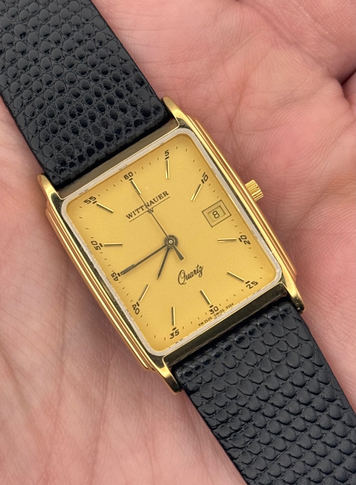c. 1990s Vintage Wittnauer Men’s Gold Tank Dress Watch w/2 Bands – Swiss Quartz