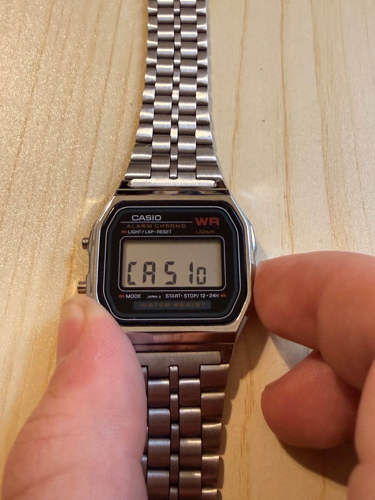 Vintage Casio A159W Digital Watch Silver Stainless Steel Made in Japan DH 593