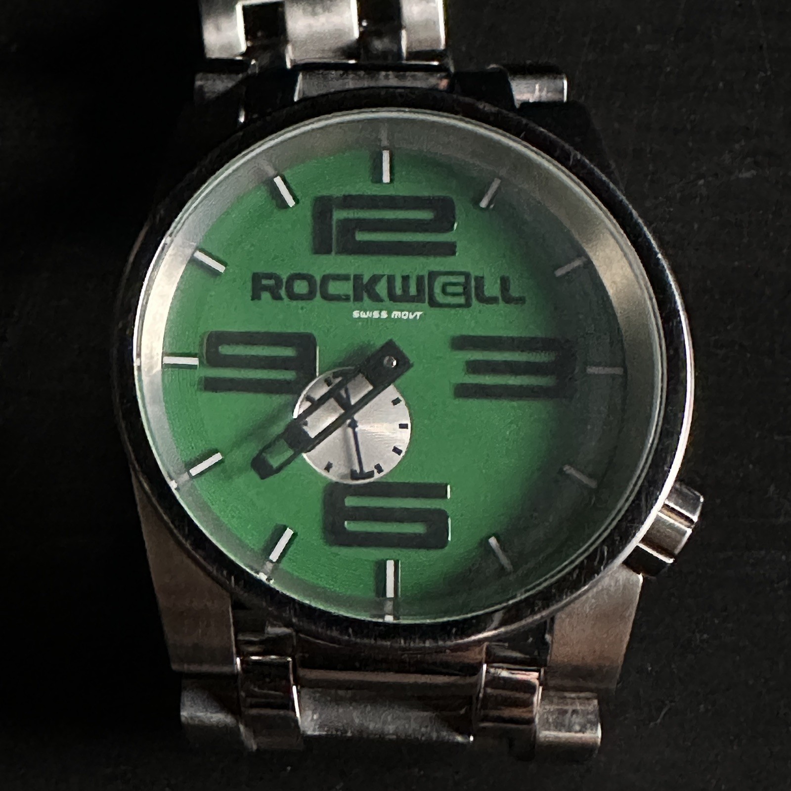 Rockwell Time Prime Time 50mm Silver / Green Swiss Movement Watch