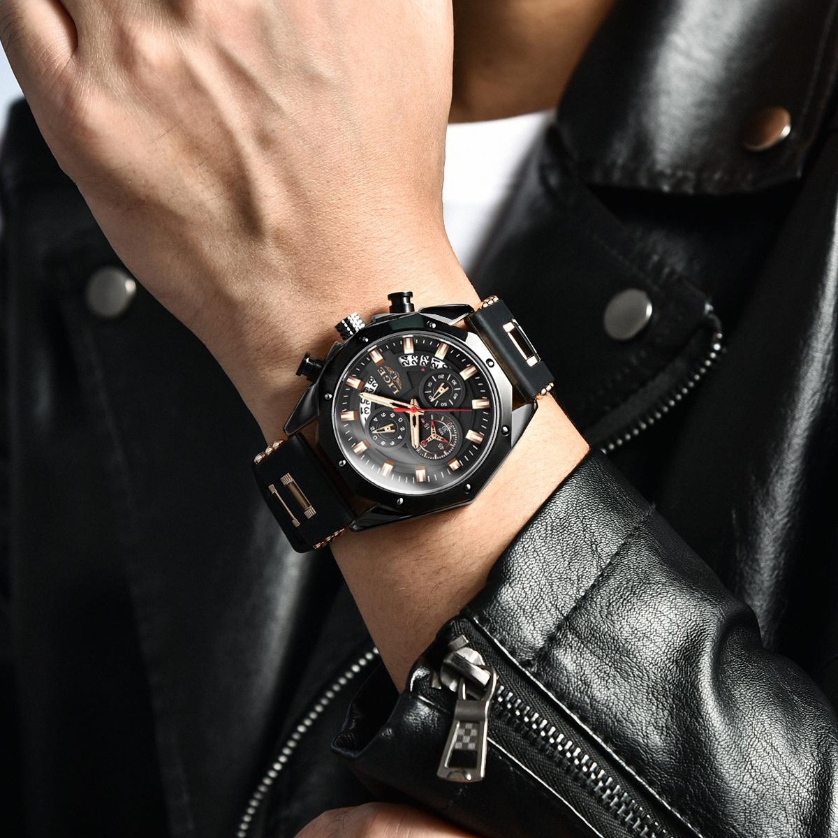 Military Men Watch Quartz Calendar Luminous Waterproof Sport Man Wristwatch +BOX