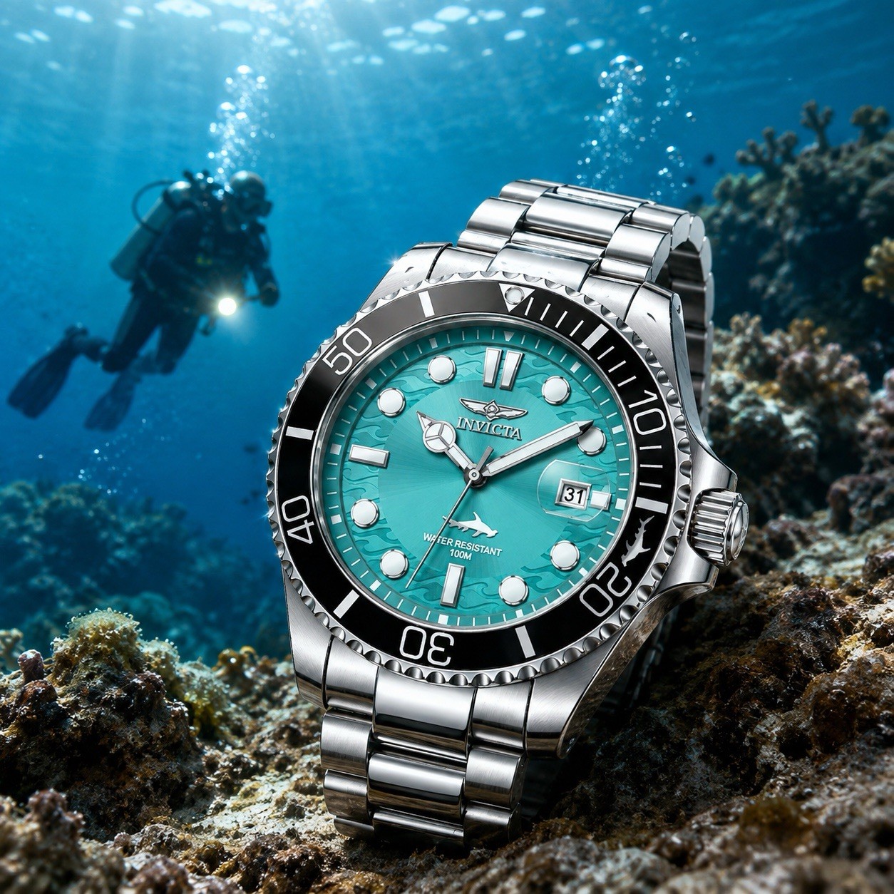 Invicta Pro Diver Aurenova Men’s Watch – 40mm, Steel (50852) MSRP $110