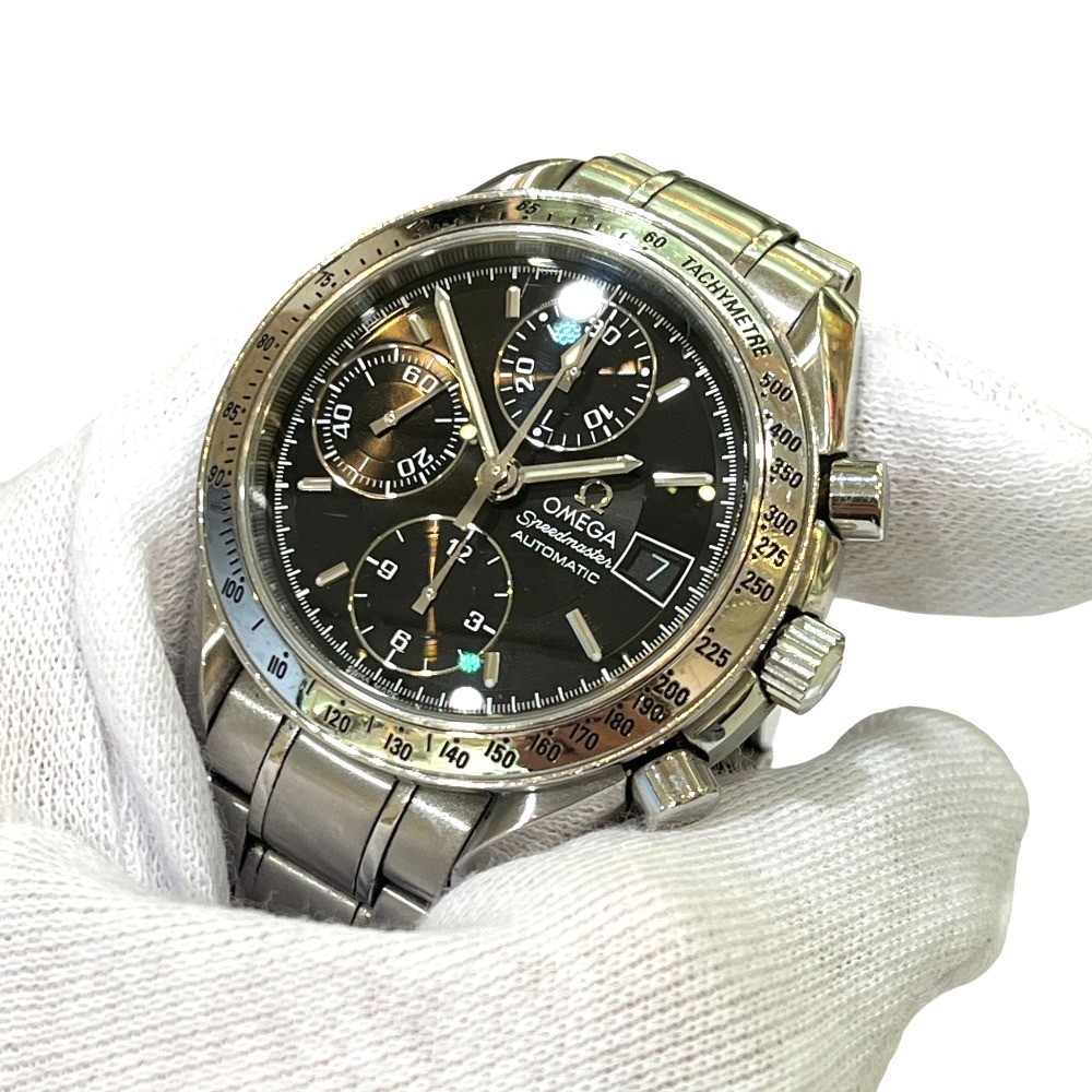 OMEGA 3513.50 Speedmaster Date Chronograph Automatic Watch Wristwatch SS Silver