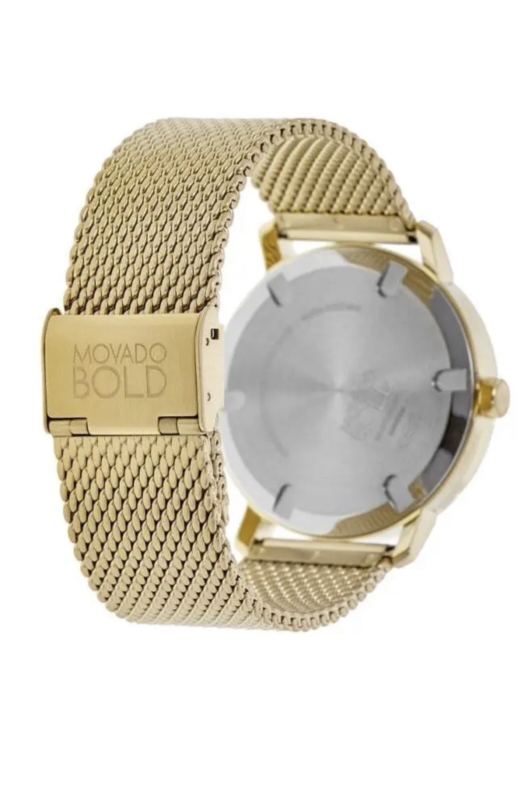 Brand New Movado Bold Evolution Men’s Gold Dial Gold Mesh Band Watch 3600791