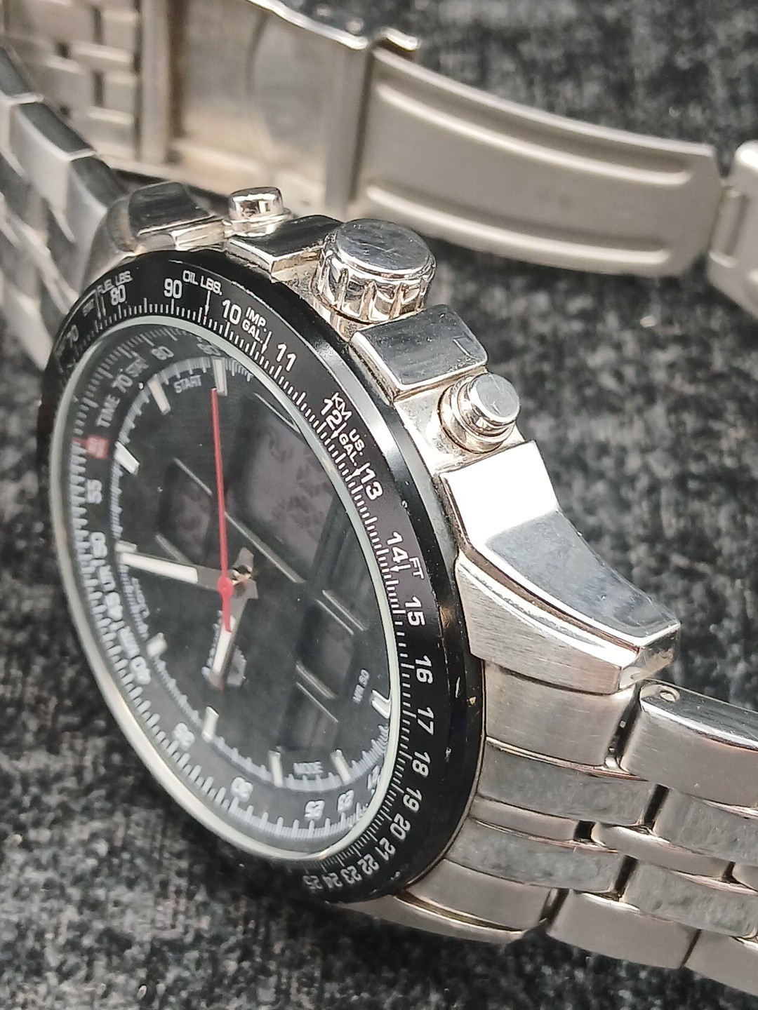 Accurist Skymaster MB929B Chronograph Alarm Quartz Watch Working U1S5