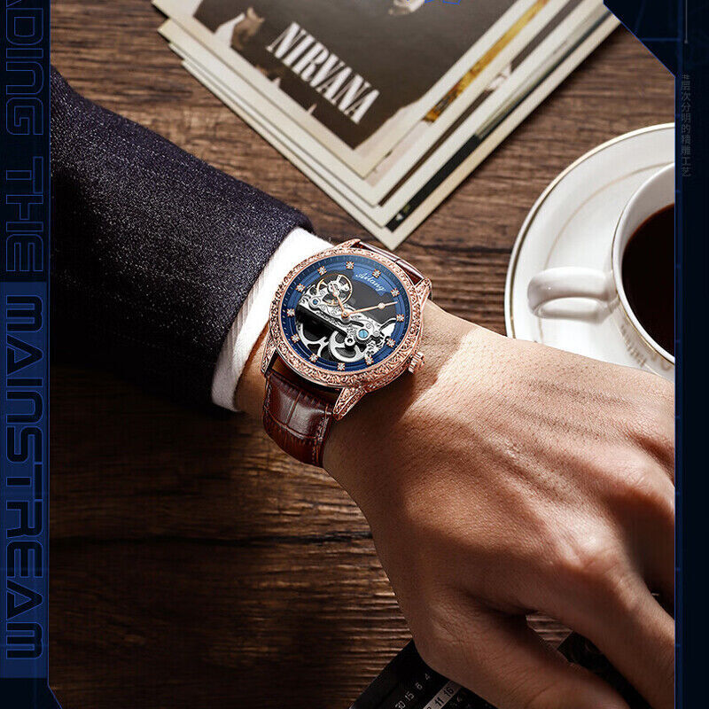 AILANG Brand Men’s Watch Hollow Automatic Mechanical Wristwatches Waterproof New