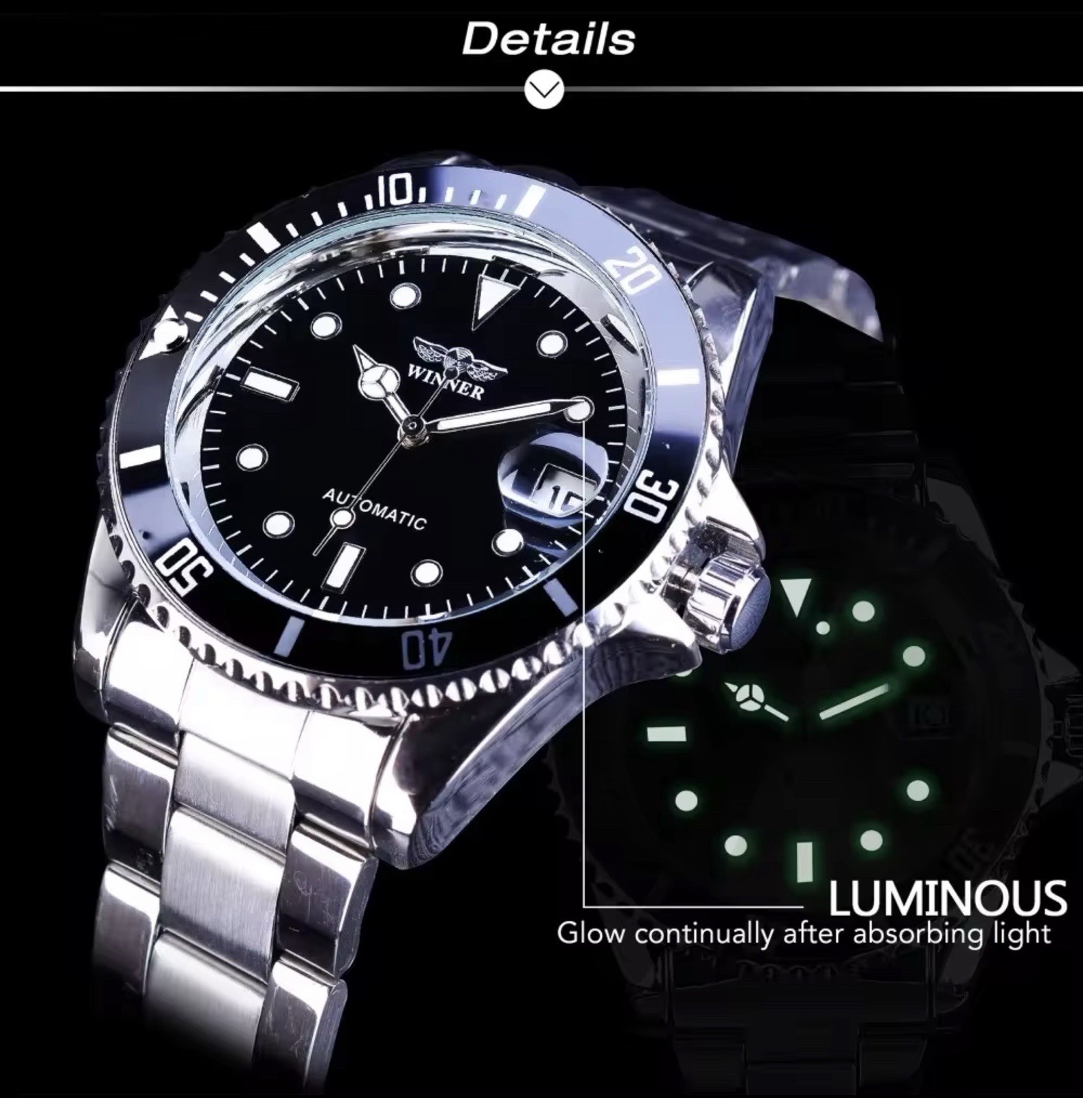 Mens Or Womens Stainless Steel Automatic Waterproof Watch Great Gift Idea