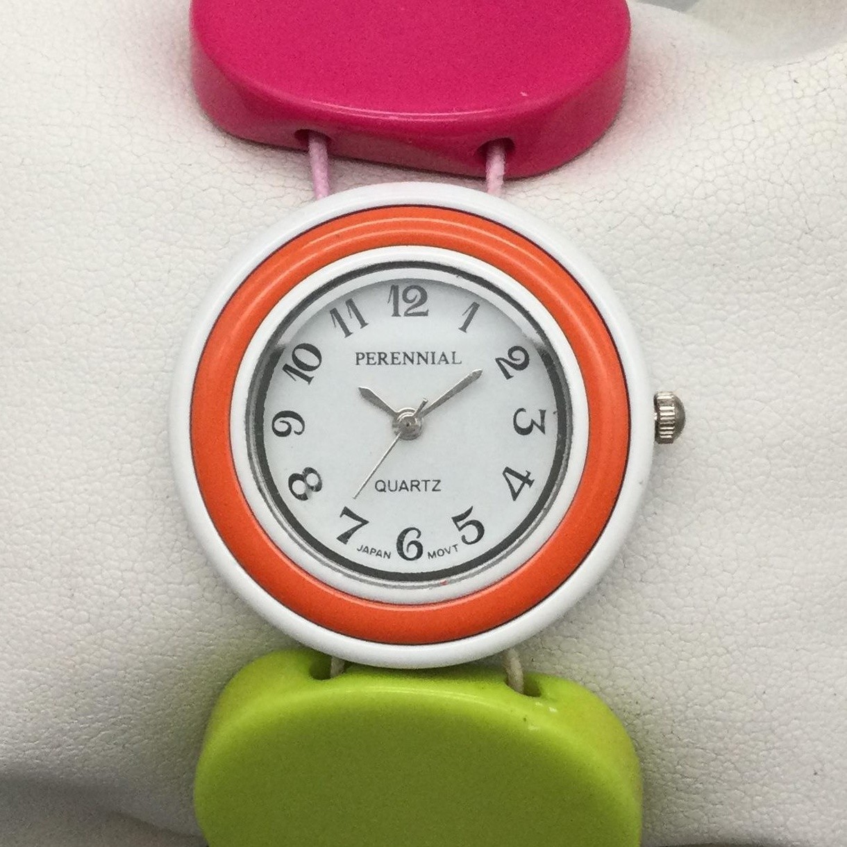 Perennial Womens Watch 32mm White Dial Multicolor Plastic Bracelet Round Quartz