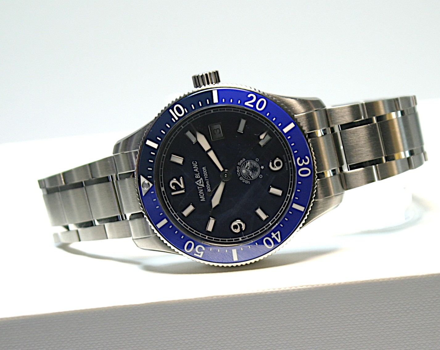 Montblanc 1858 Iced Sea Automatic Blue 300m Ref.: 129369 NEW!