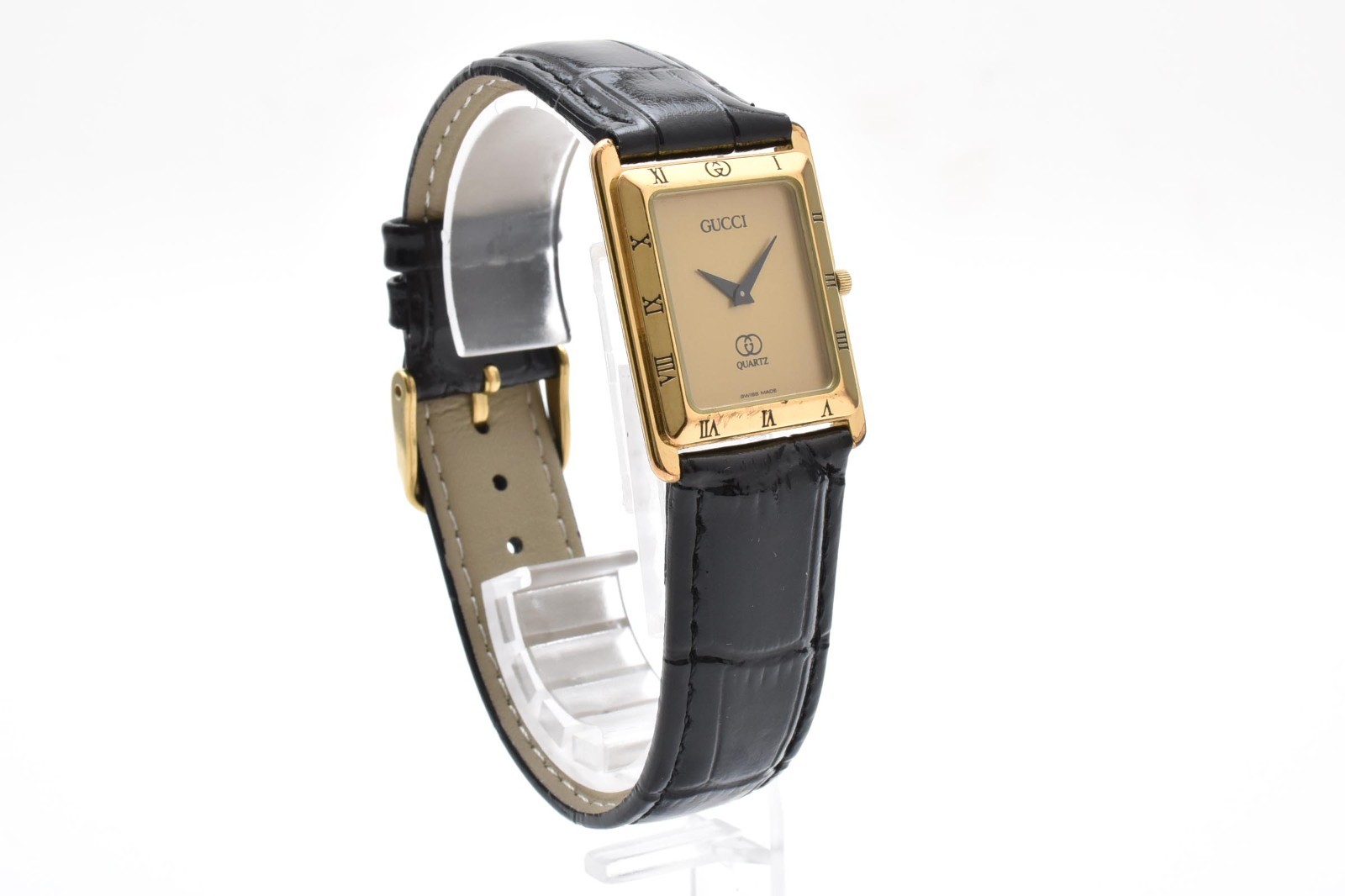 Gucci 4200FM 25mm Gold Black Dial Vintage Quartz Unisex Watch with Original Box