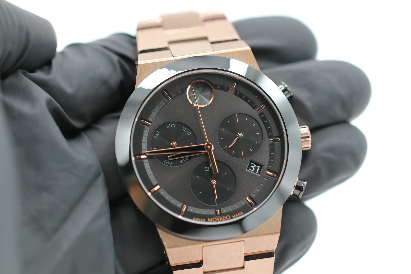 MOVADO BOLD FUSION 44MM CHRONOGRAPH BRONZE STEEL MEN’S WATCH 3600898