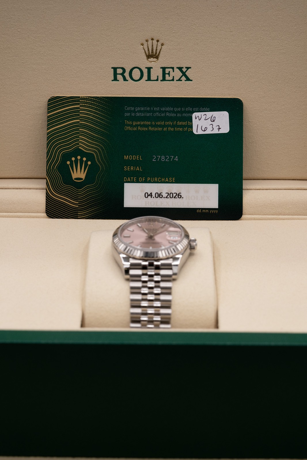 2026 Rolex Datejust 31 Pink Index Dial Complete