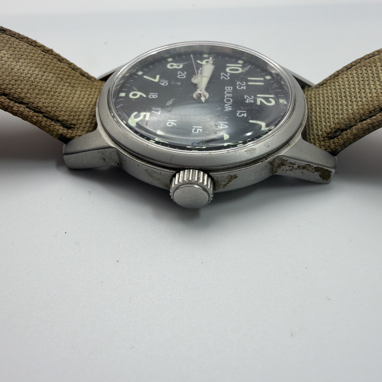 Bulova Hack Watch 96A19 Swiss Limited Edition WWII Replica 38mm Quartz UNTESTED
