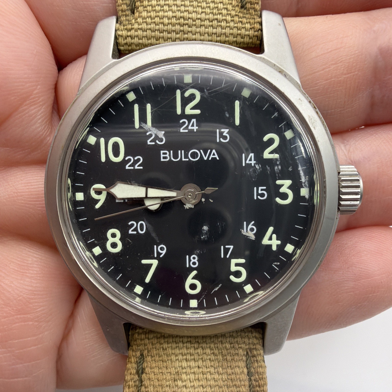 Bulova Hack Watch 96A19 Swiss Limited Edition WWII Replica 38mm Quartz UNTESTED