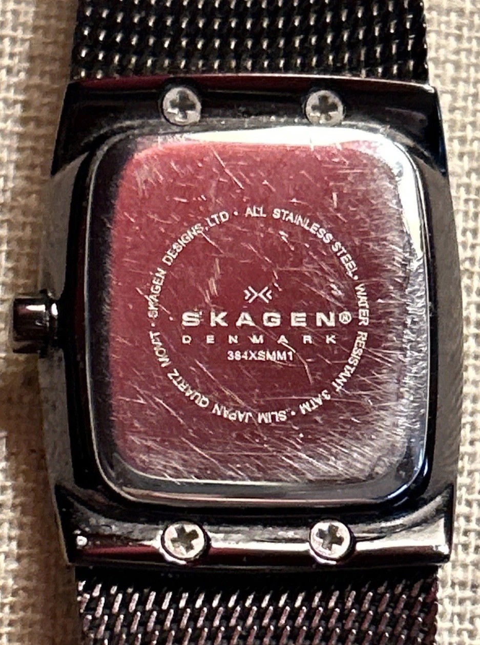 Skagen Dark Brown Steel Mesh Band Ladies Watch Quartz Movement Water Resistant