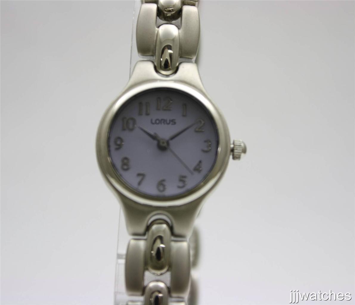 New Lorus Classic Bracelet Lilac Tinted Glass Women Watch 23mm LR0234