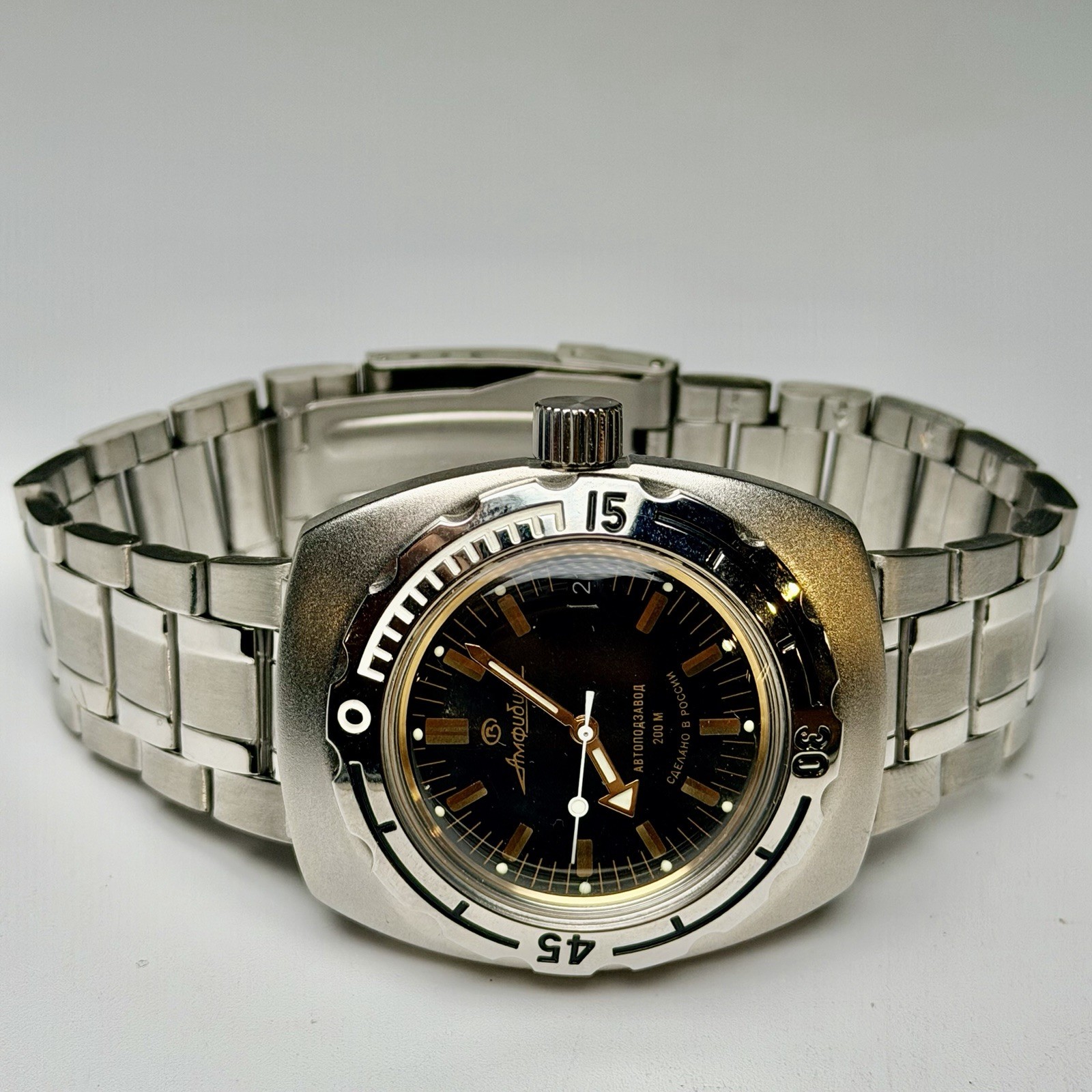 Vostok Amphibia Automatic Diver Military Mechanical Men’s Stainless Watch 090679