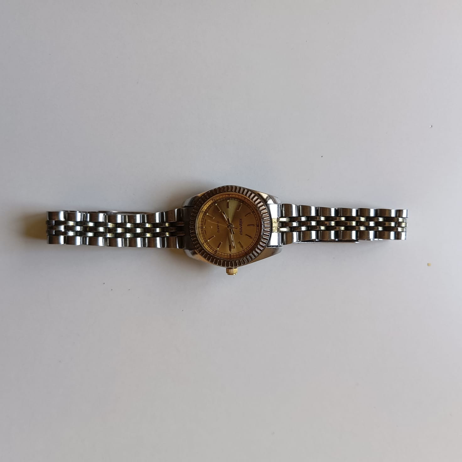 Vintage Vitaroso Women’s Watch Two-Tone Gold Dial Fluted Bezel Japan Movt Classi