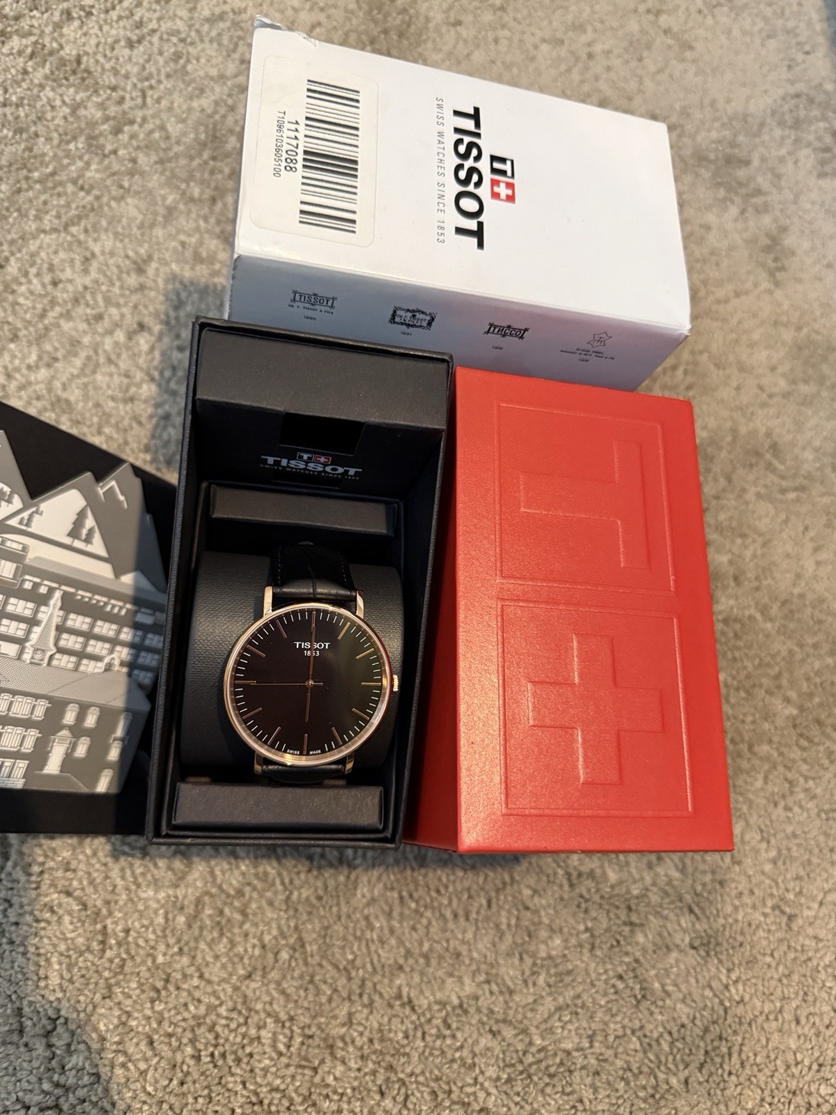 Tissot Everytime Large T109.610.36.051.00 42mm Rose Gold Black NEW Full Set