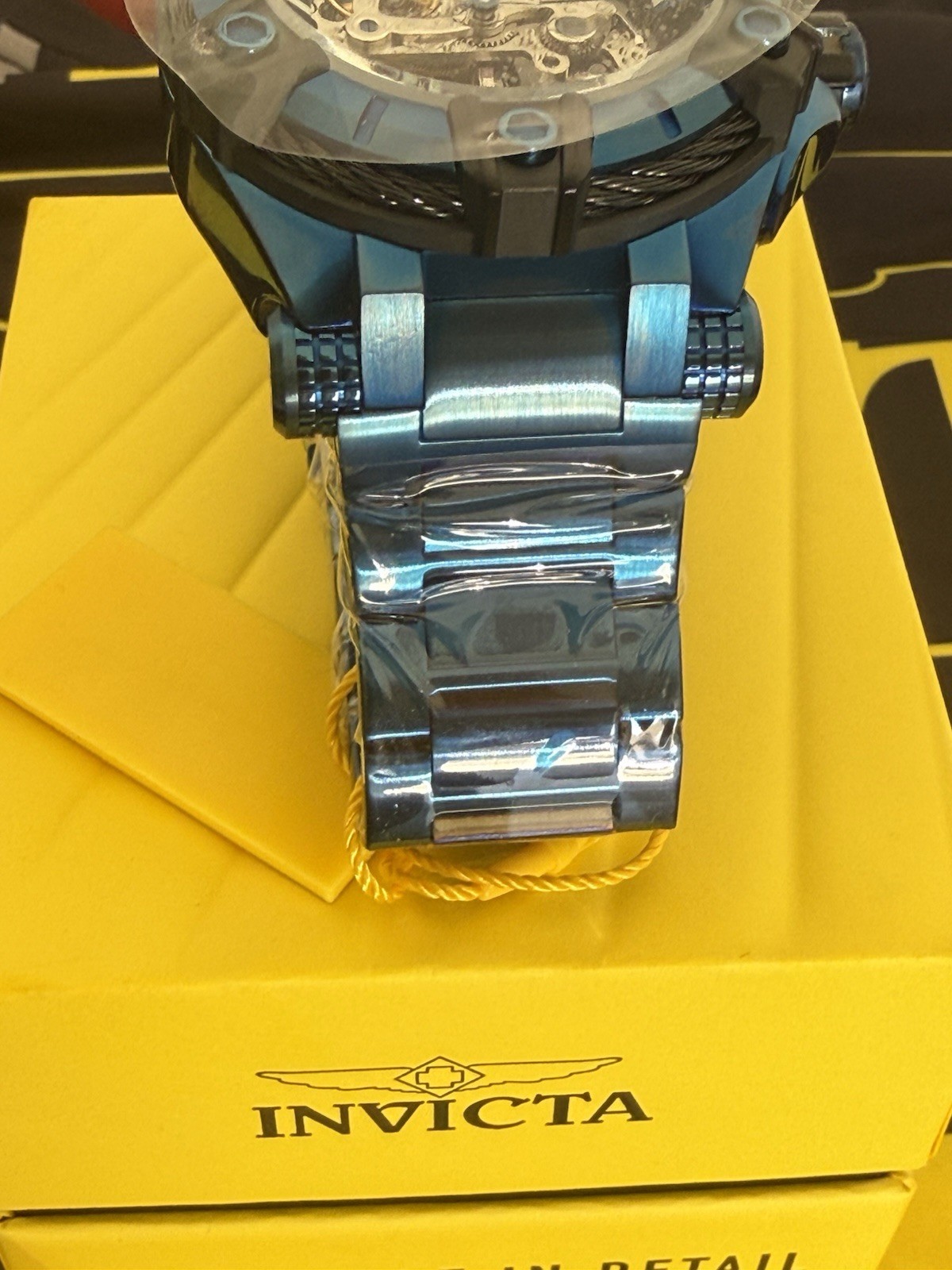 Invicta Bolt Phantom 53mm Automatic Skeleton Tachymeter Blue Steel 100M Box