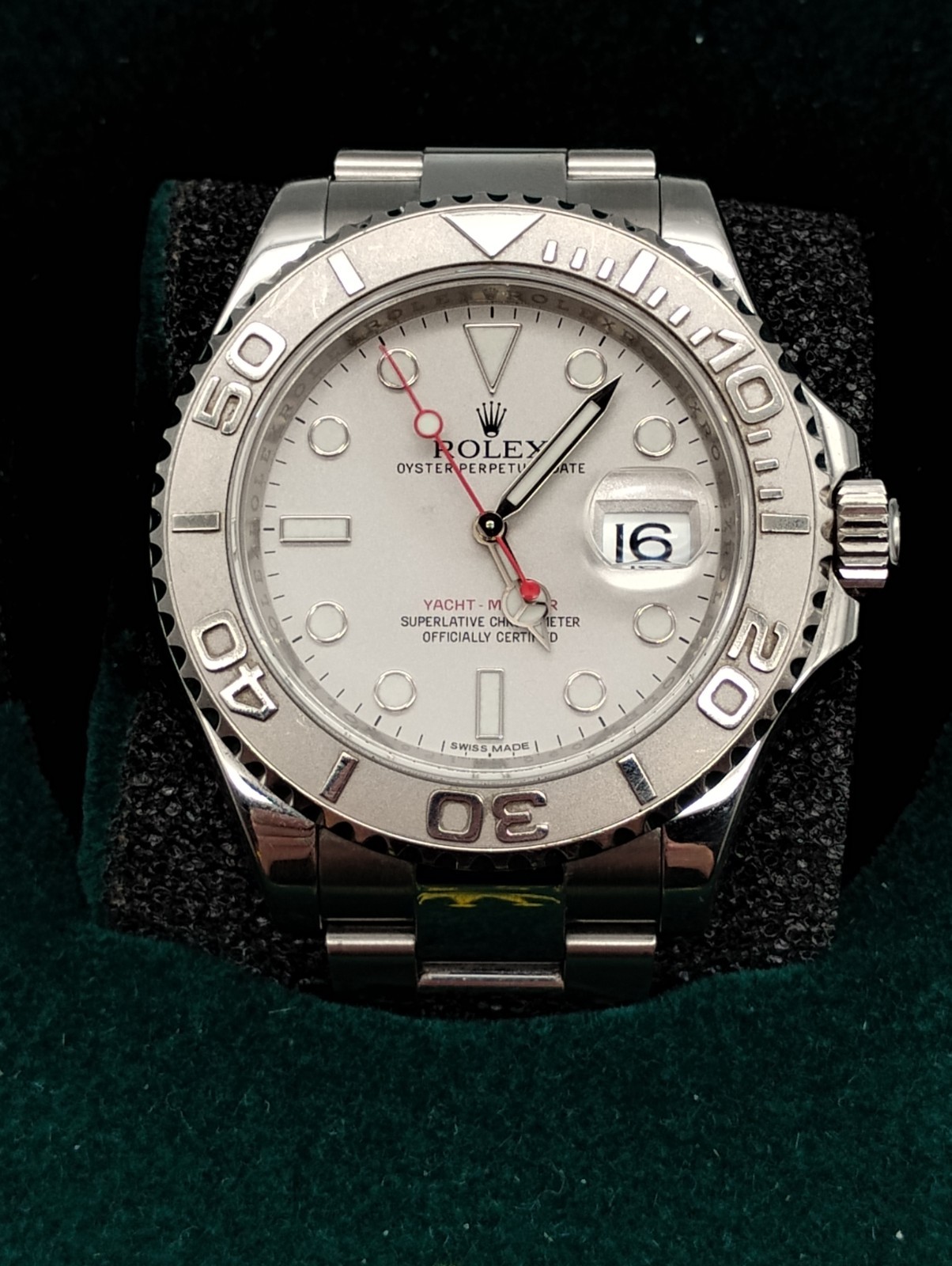 Rolex Yacht-Master 116622 40mm Stainless Steel | Platinum Dial & Platinum Bezel