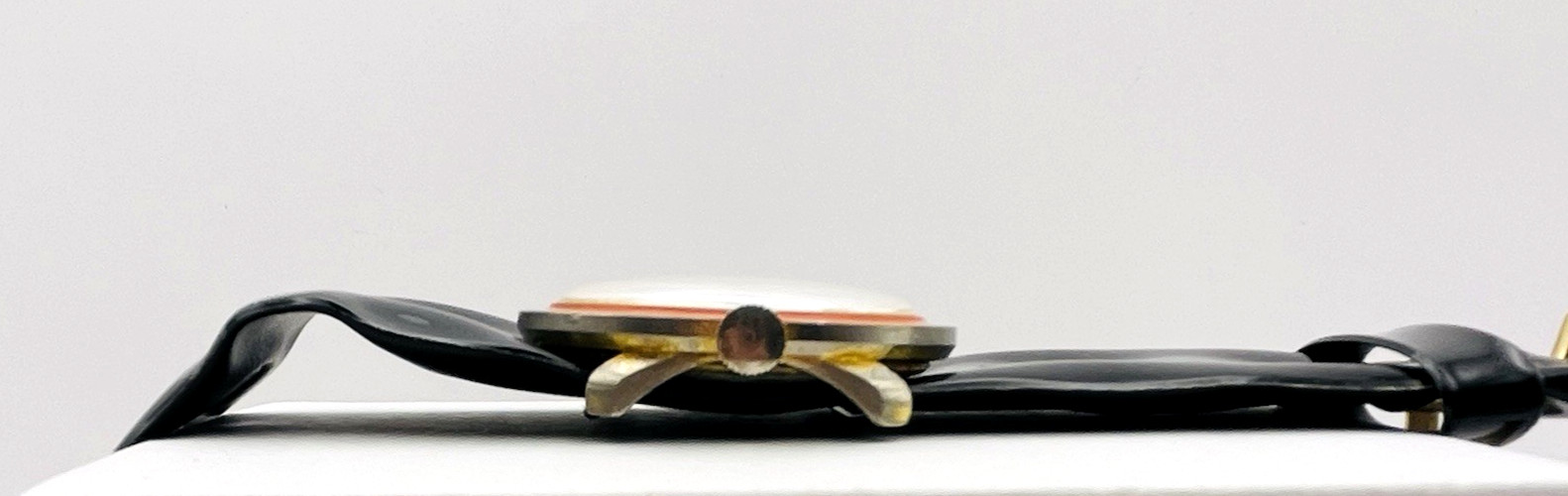 Vintage 1960s Old England Pop Art Watch Manual Black and Orange Mod