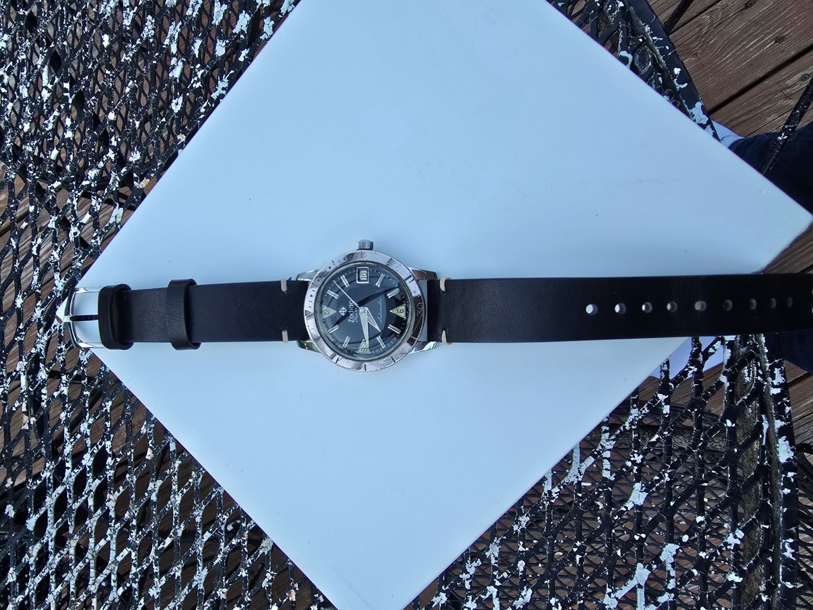 Zodiac Sea Wolf, Vintage 1960’s, 722-916, Hacking, Black Dial, Date, Serviced