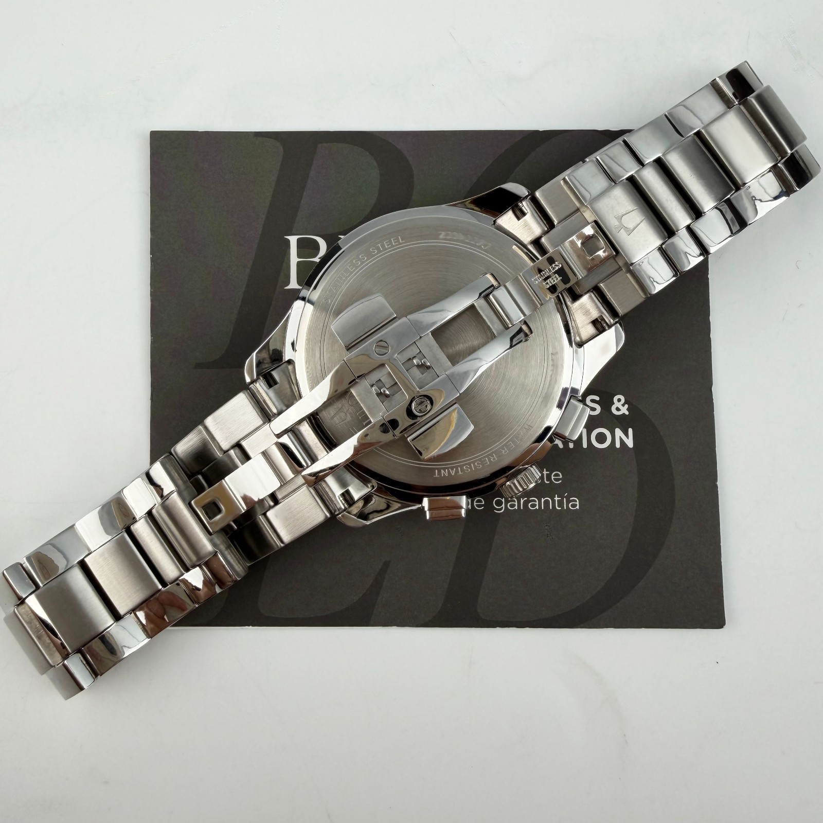 New Bulova Men’s Wilton Chronograph Quartz Watch Black Dial 96B288 46.5 mm