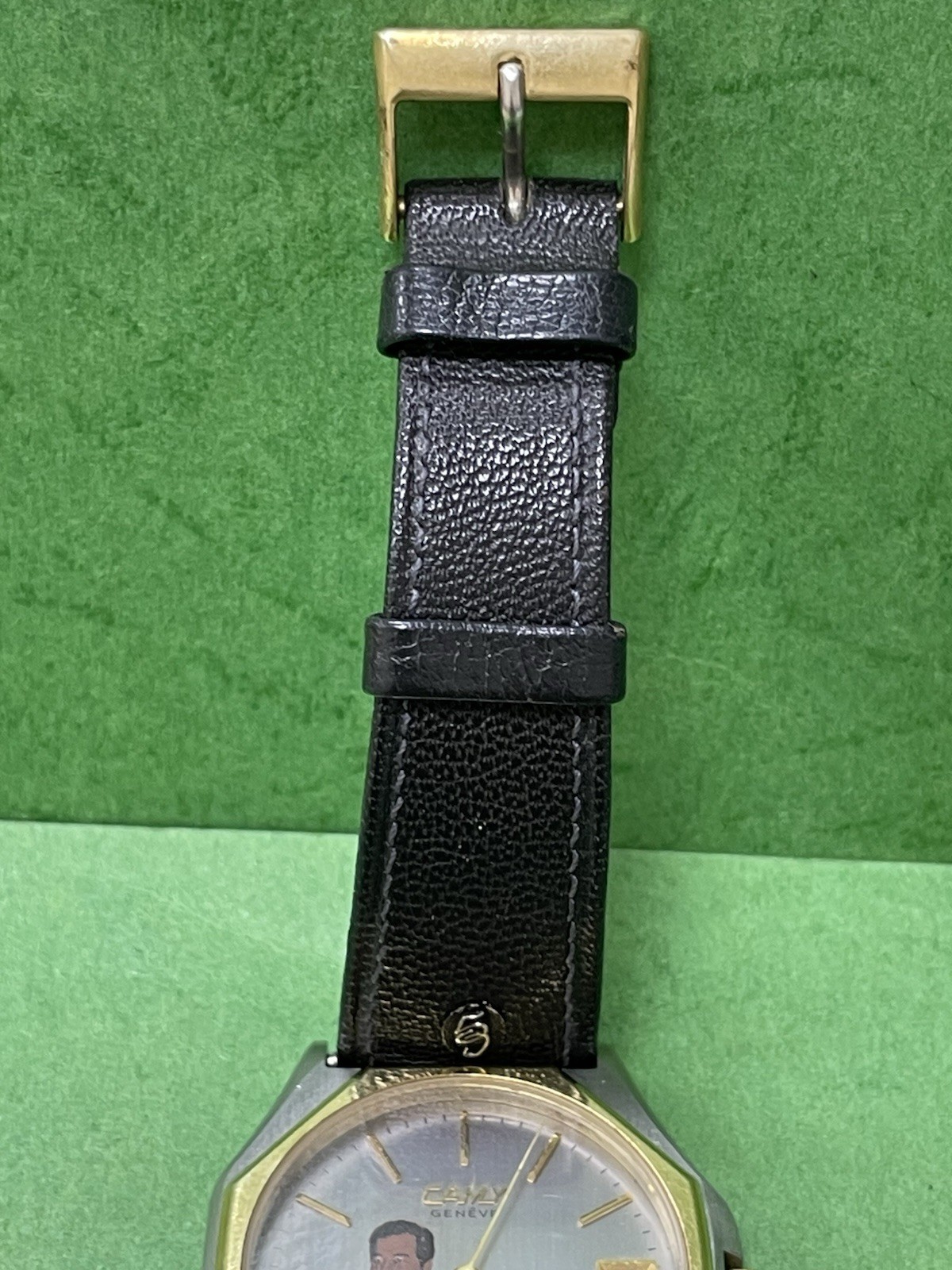 SWISS Cyma President Saddam Hussein Iraq Watch Men Black Dial SS Gold P R2