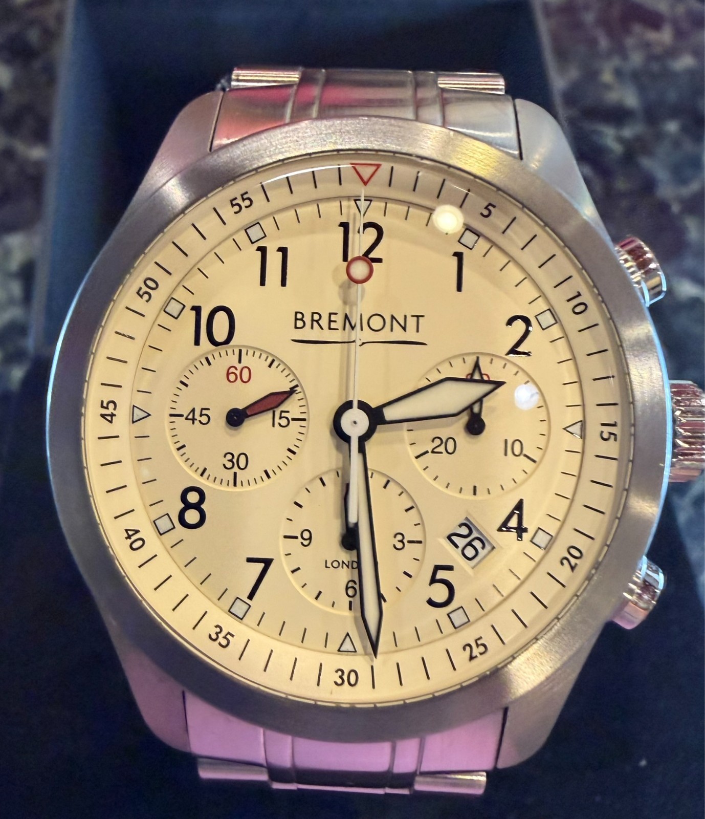 Bremont Alt 1-P2 Automatic Watch on Stainless Band, Cream Dial 43mm Full Set
