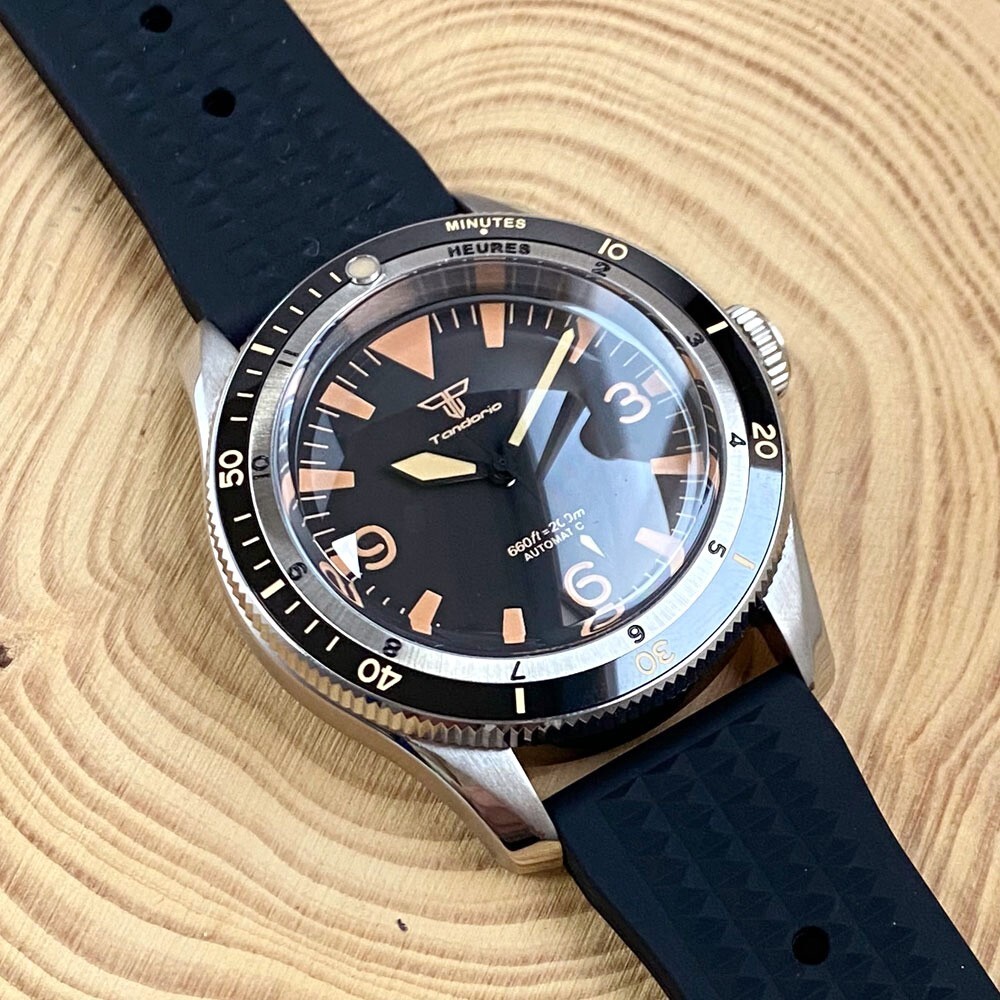 Tandorio 40mm Vintage 200m Diving Watch For Men Sapphire Glass Japan NH35A Lume