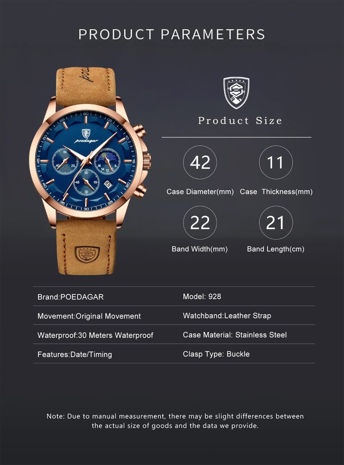 POEDAGAR Sports Luxury Men Quartz Watch Waterproof Chronograph Luminous Date Man