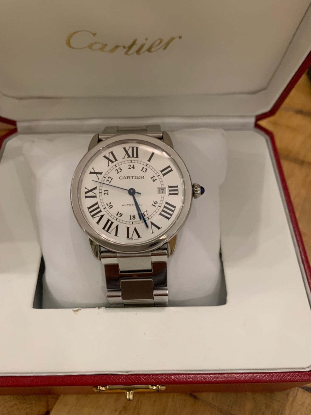 Cartier Ronde Solo XL Silver Roman Dial 42mm Automatic Steel #W6701011 #3802