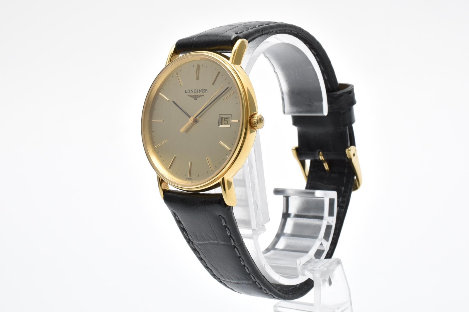 Vintage! [NEAR MINT] Longines Grand Classic L4.720.2 Gold Date Qz Men’s JAPAN