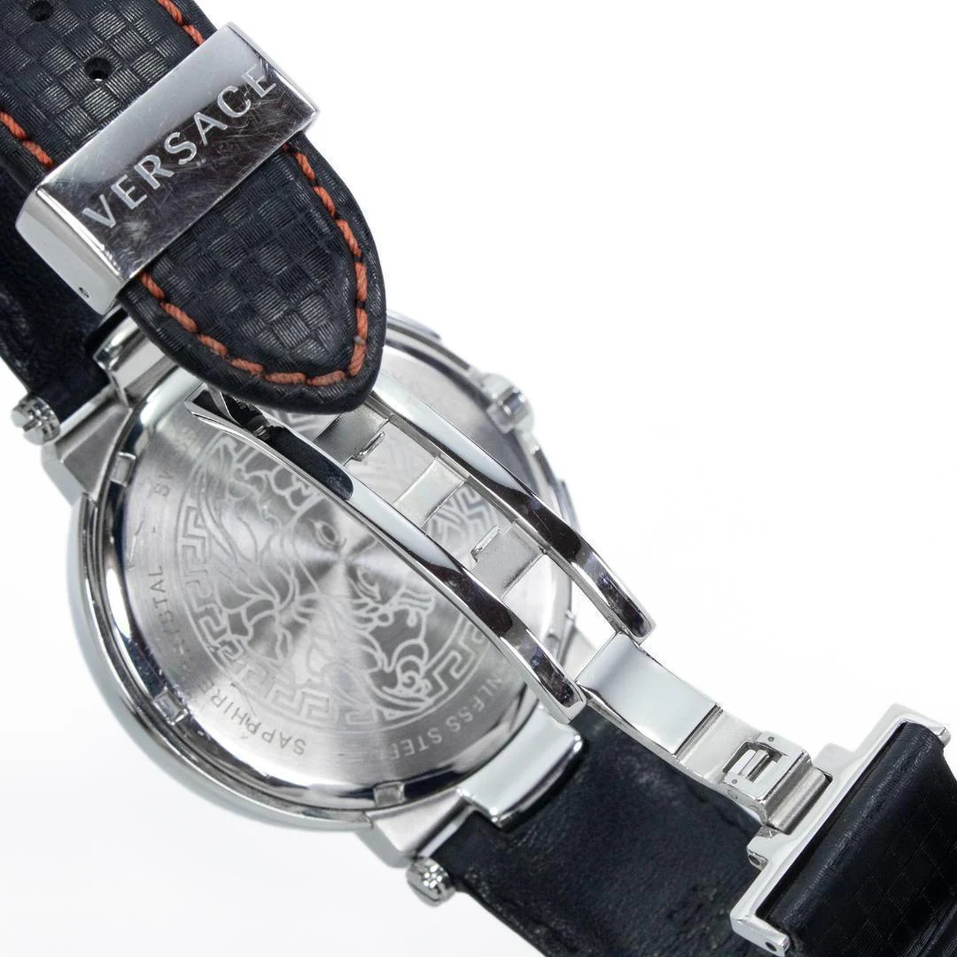 Versace Mystique Sport Quartz Black Dial Dark Blue Band
