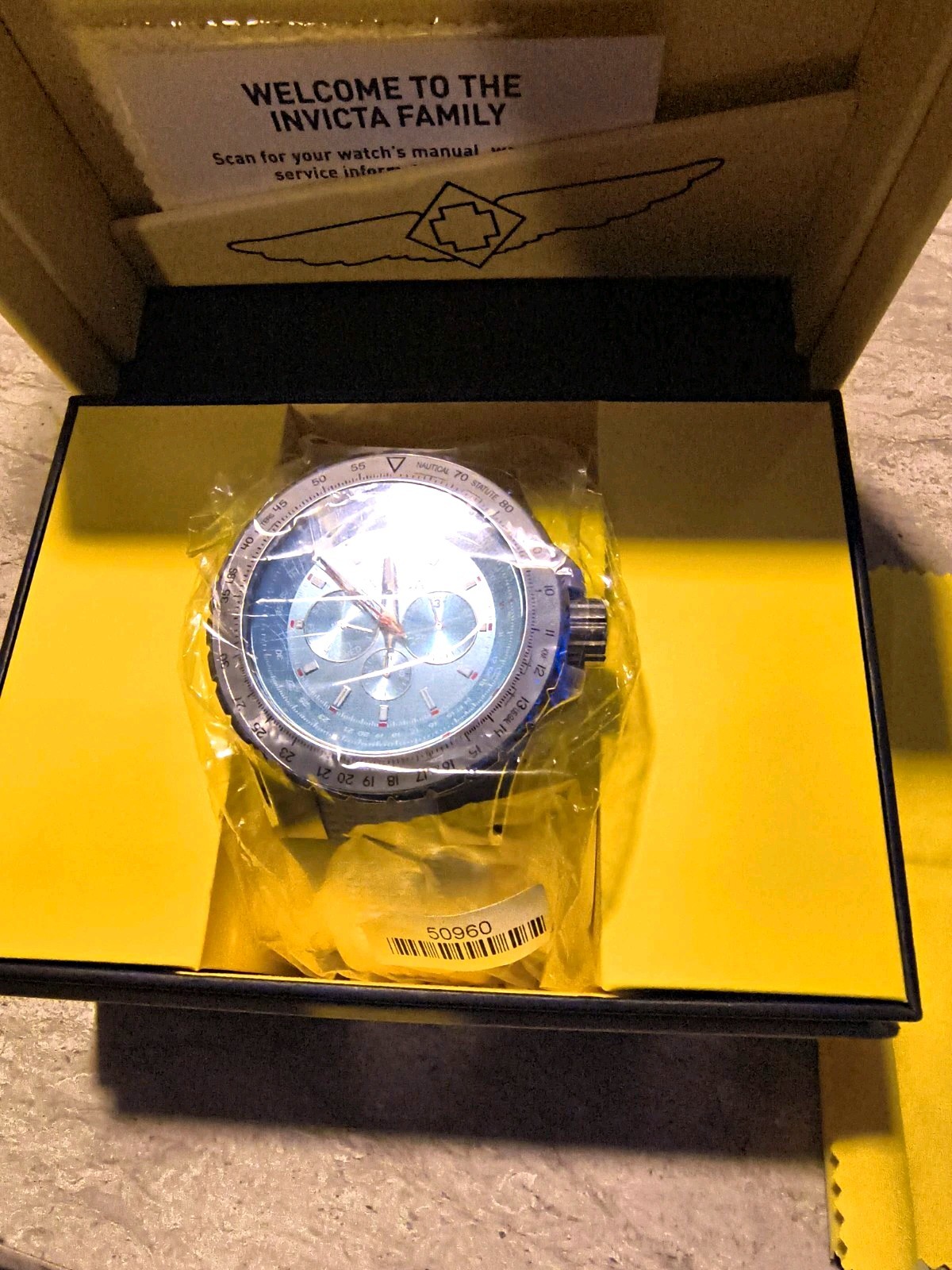 Invicta Aviator Skydiver’s Men’s Quartz Chronograph Blue Dial 44mm Box & Papers