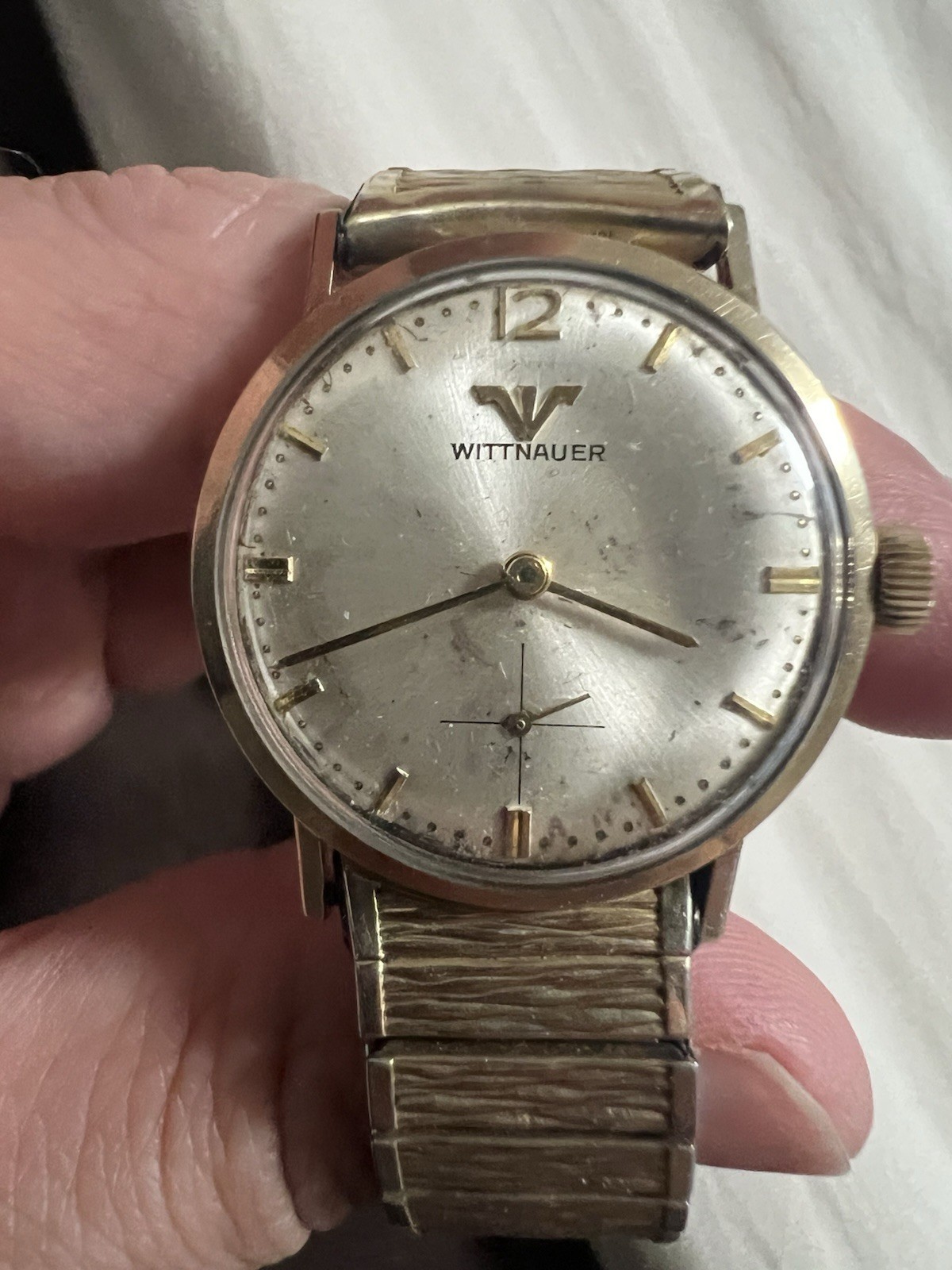 Wittnauer/Lingines Men’s Dress Watch Mechanical 10k Gold RGP Vintage 1950s