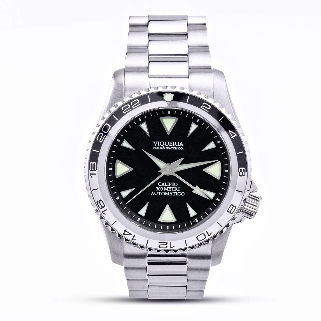 Viqueria Calipso GMT Automatic Black Steel Sapphire Men’s Watch