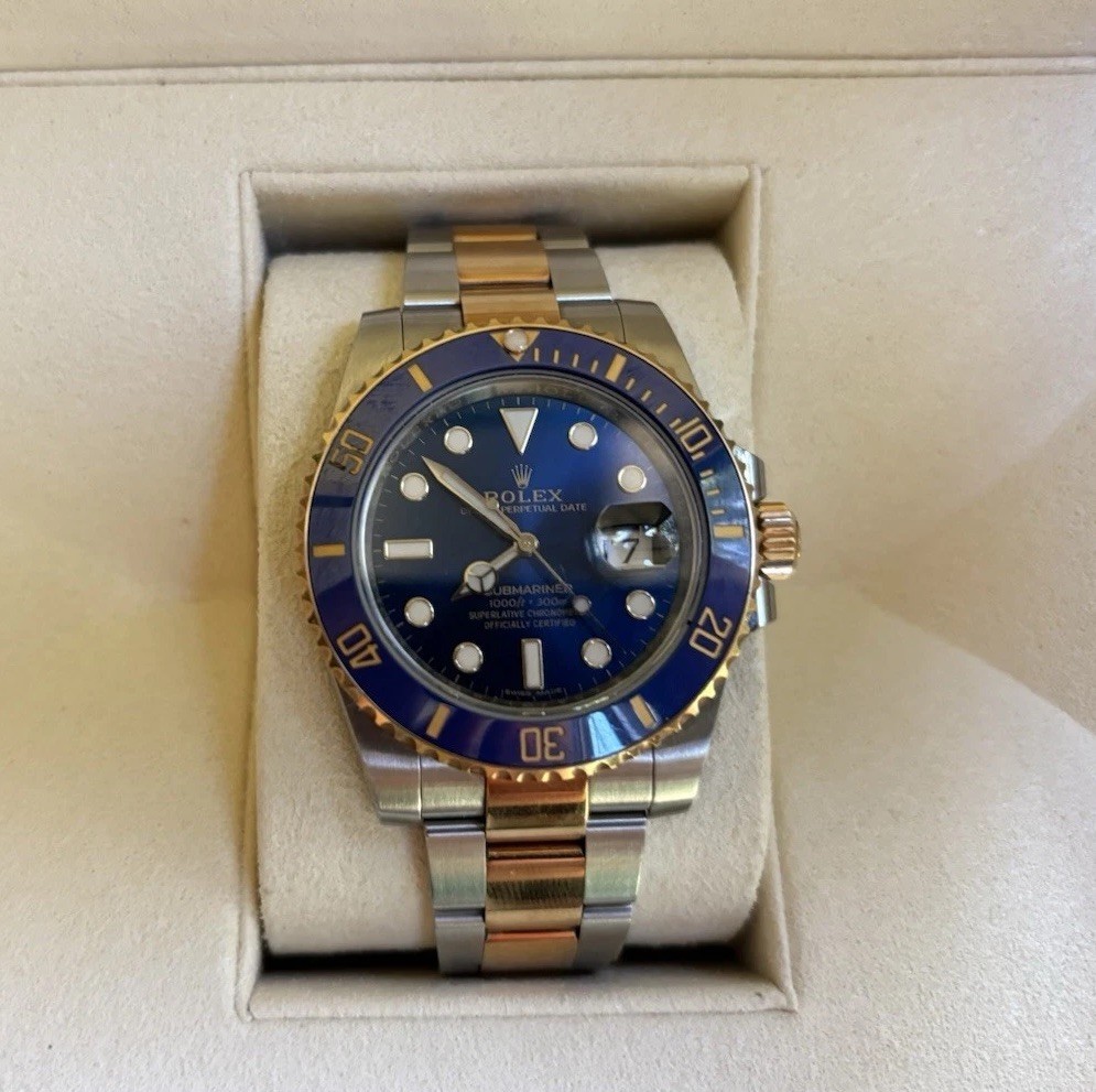 Rolex Submariner 126613LB Silver and Gold Oyster Bracelet with Blue Bezel