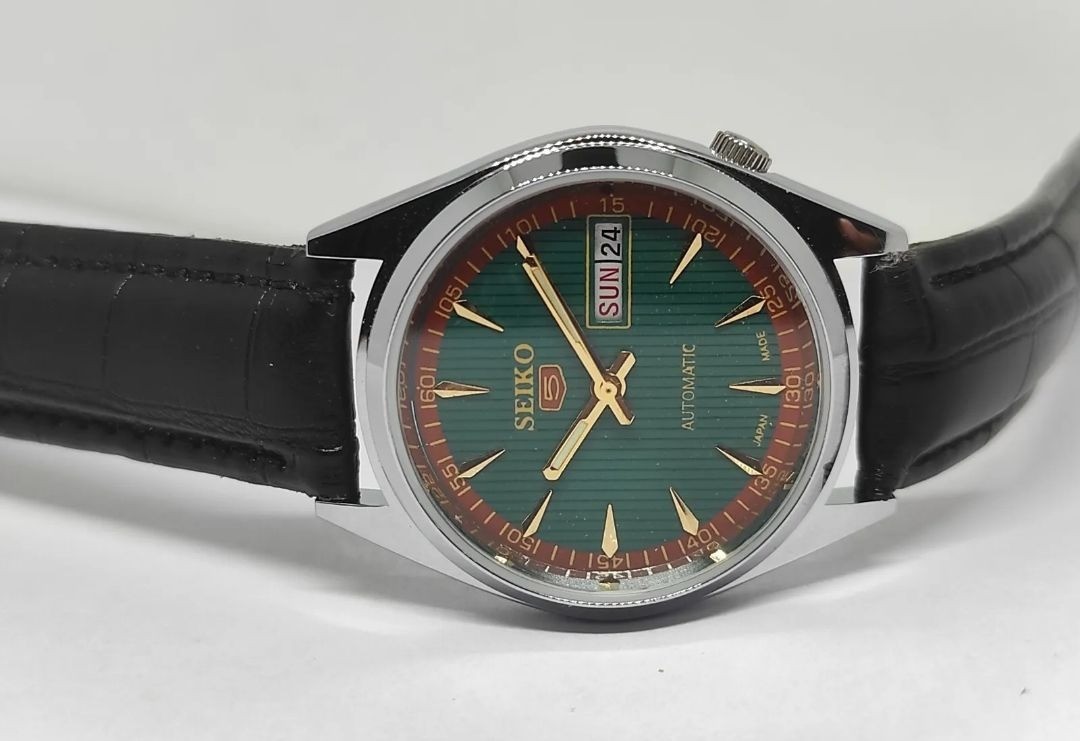 Seiko Refurbished Green Dial Day / Date Automatic Men’s Wrist Watch Free Shiping