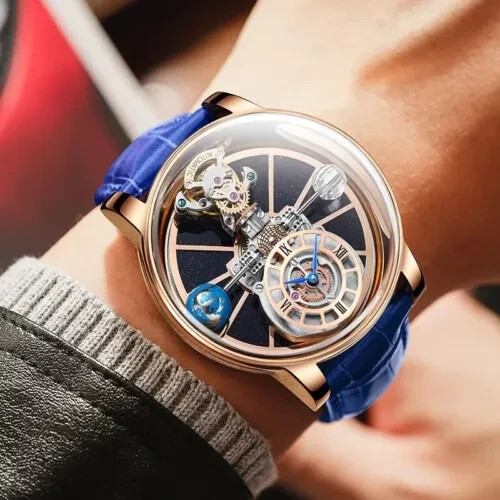2023 PINDU Design Luxury Men’s Quartz Watch Diamond Tourbillon 3Bar Astronomi