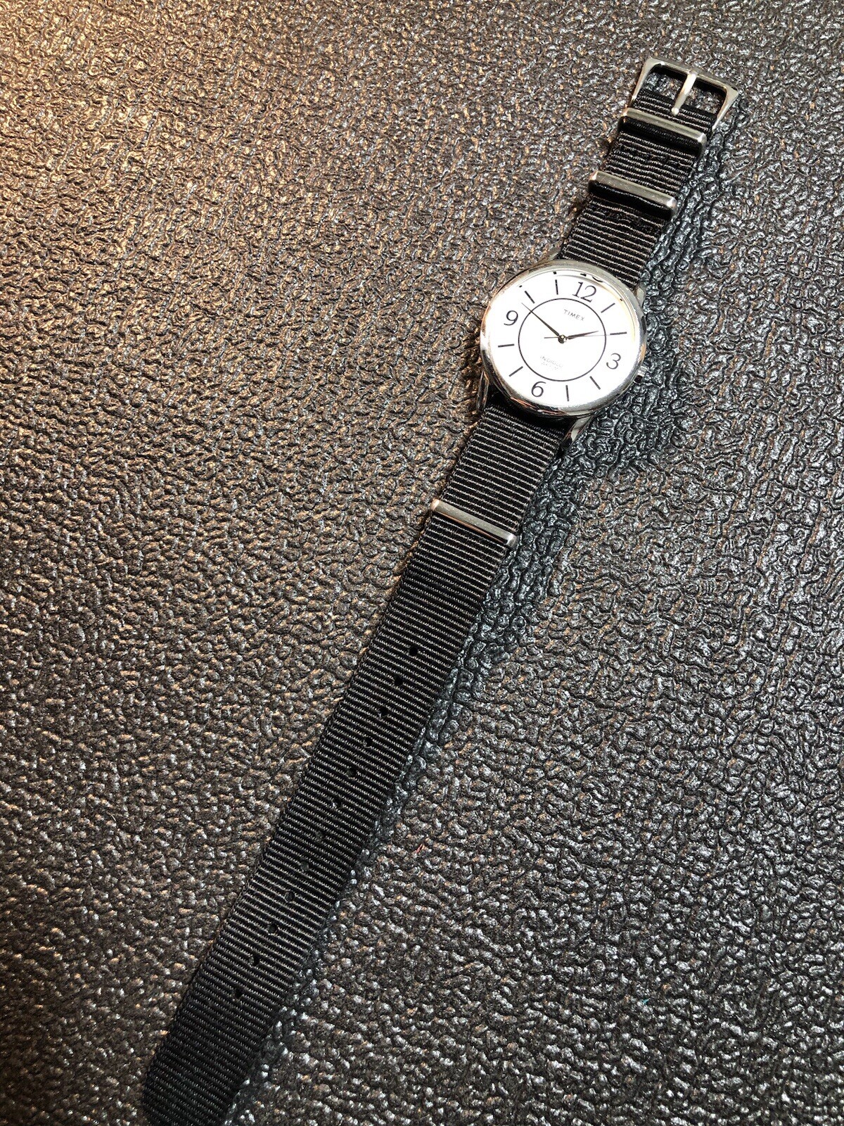 Timex Indiglo WR30M 35mm Silver Tone Watch New Battery & One Piece Strap