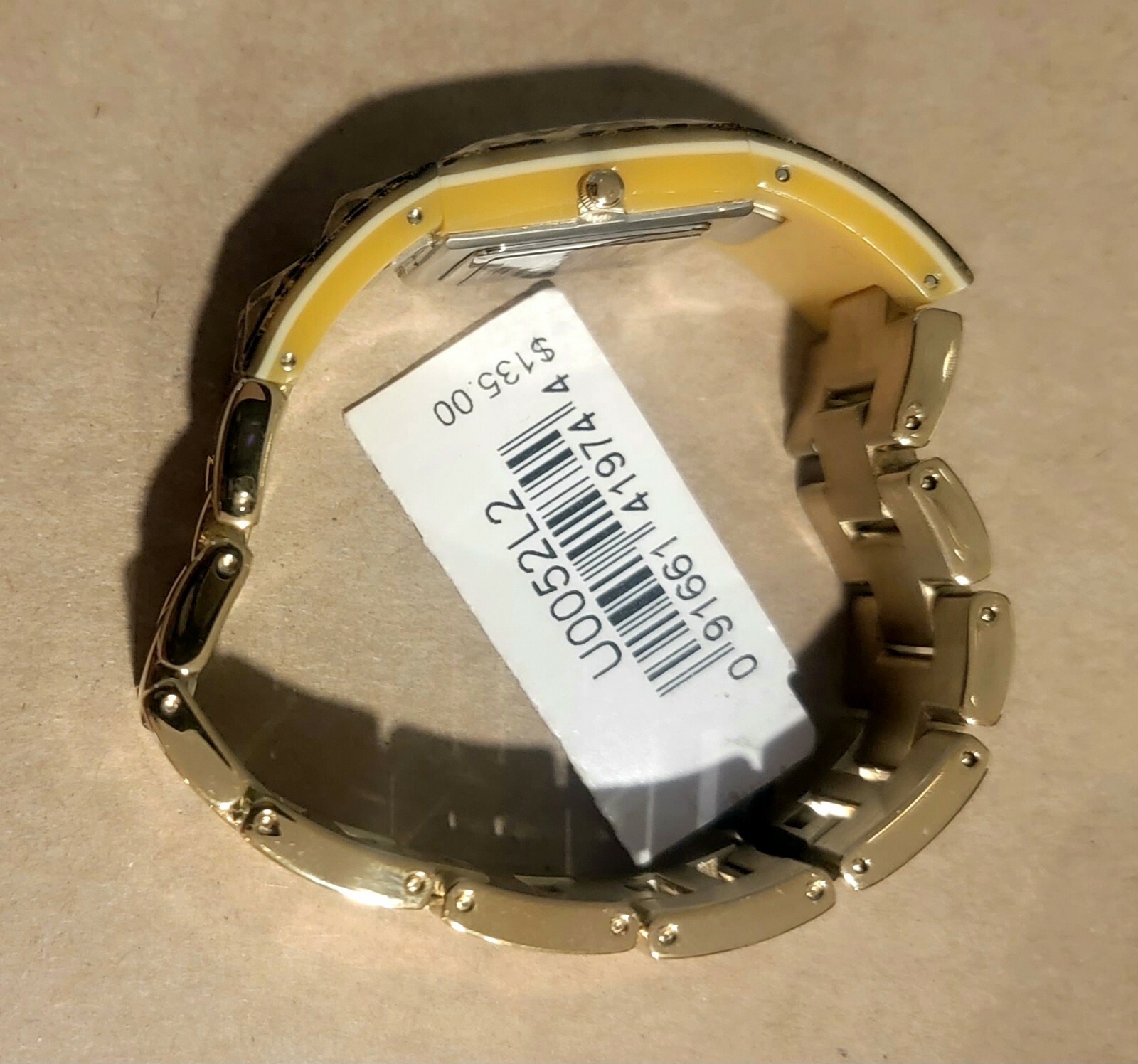 GUESS Watch Gold-Tone and Animal Print Polycarbonate Bracelet 24mm U0052L2
