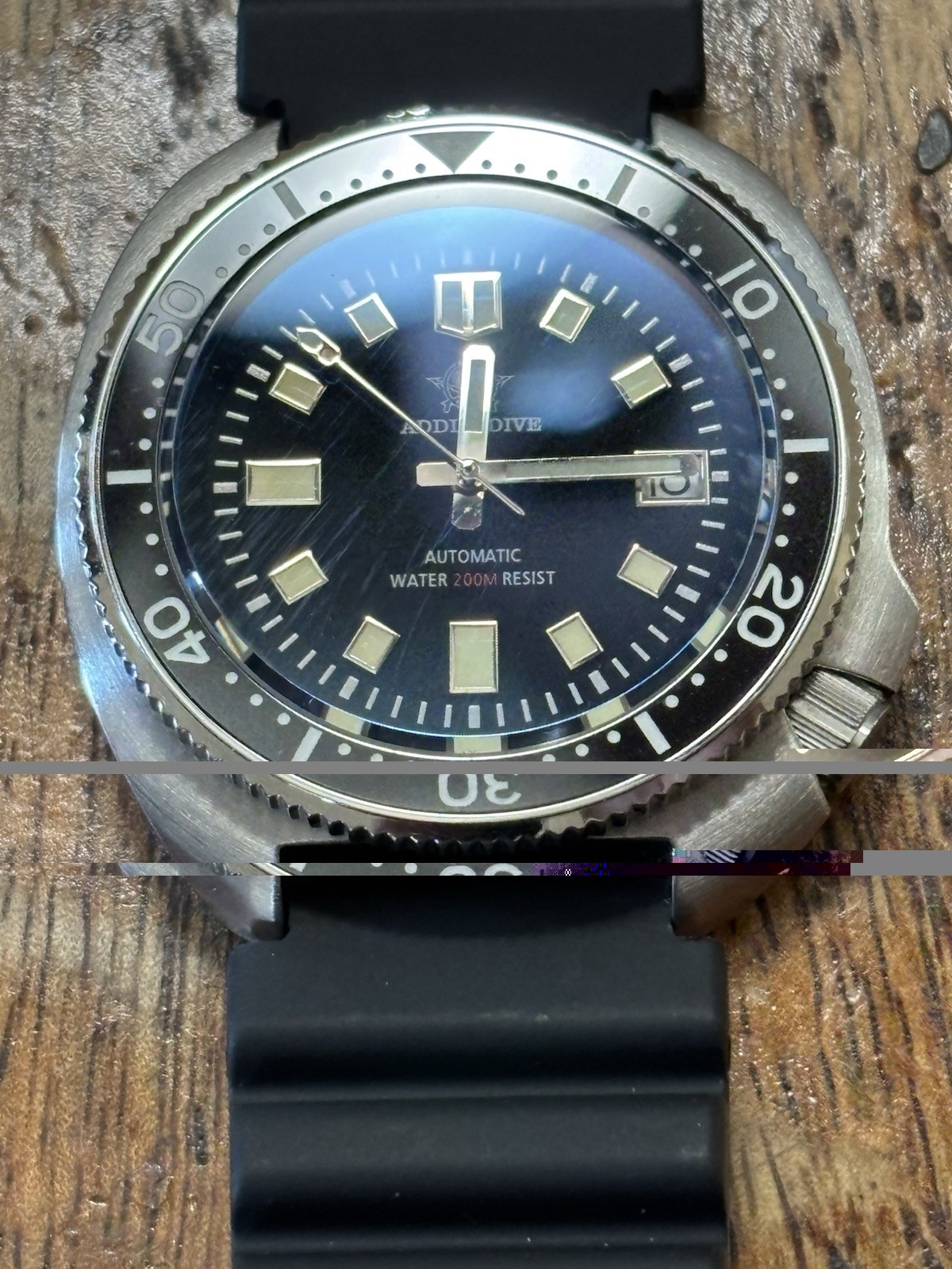 ADDIESDIVE Automatic Diver Watch Men Turtle Captain Willard Citizen Miyota Black