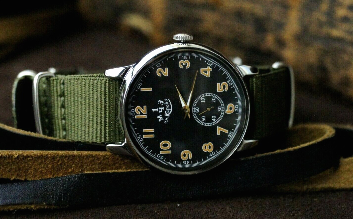 Watch Pobeda 1 MChZ Kirov Vintage Men’s Mechanical Soviet Rare Silver color