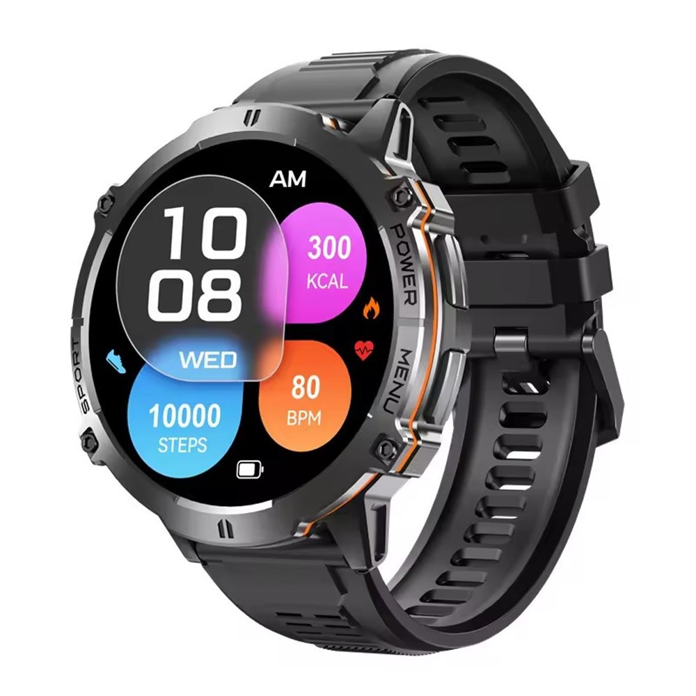 Men Smart Watch 1.73” Altitude Barometer Heart Rate Monitor Outdoor Sport Watch