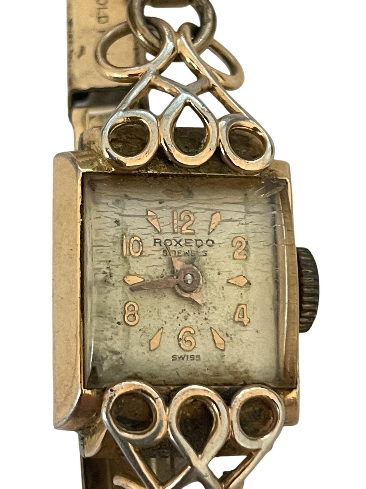 Roxedo Vintage Women’s Wristwatch Rolled Gold Swiss Made 5 Jewels Spares Repair