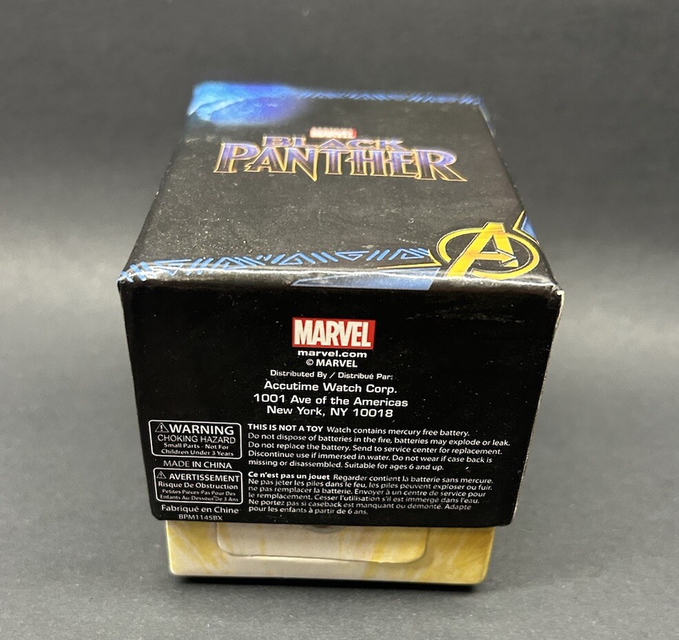 Marvel Black Panther Accutime Wrist Watch Wakanda Quartz Analog Kids Adult