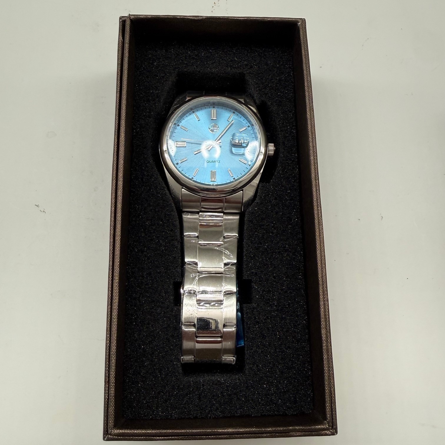 AJ Quality Watches USA Men’s Oyster PD 41mm Tifny Blue Steel Quartz Watch NIB
